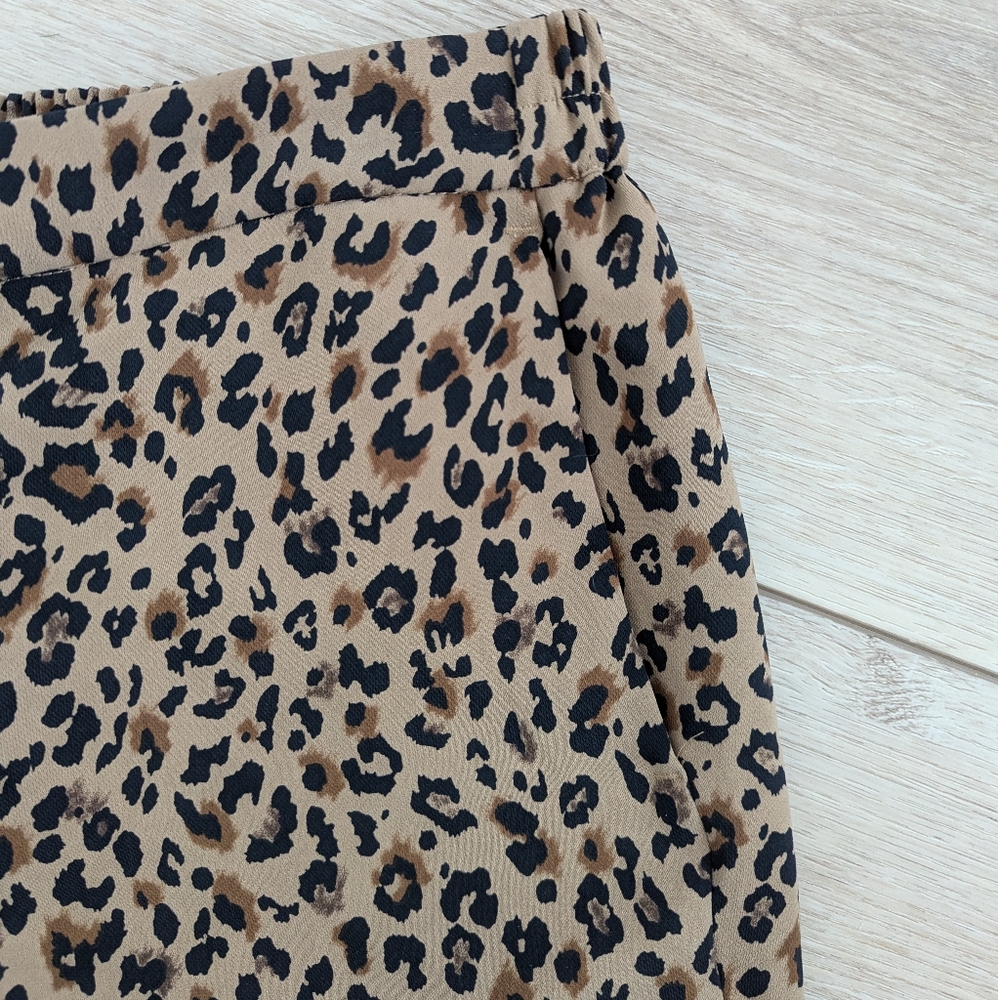 J.Crew Jamie Pants Elastic Band Leopard Print Women Size 8 - Picture 3 of 12